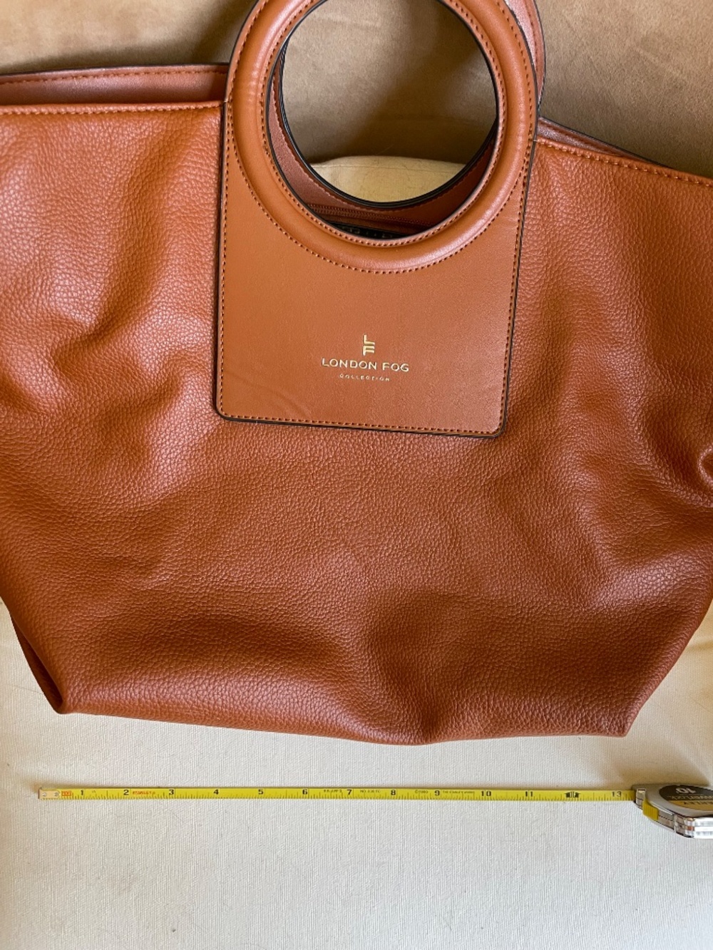 PRICE DROP! London Fog Collection Large Caramel Brown Tote Bag - Picture 14 of 14